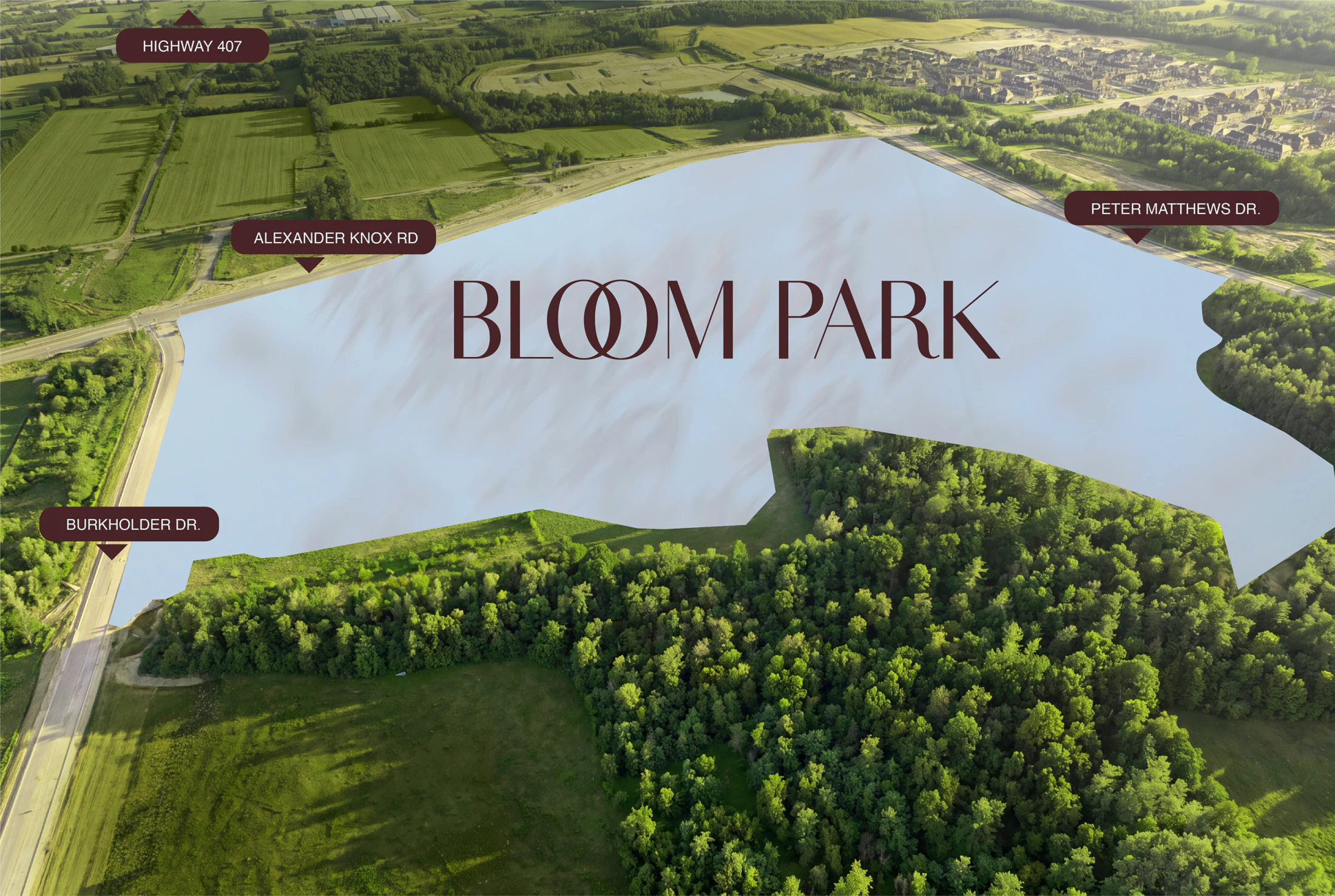 Aerial map of Bloom Park location in Seaton